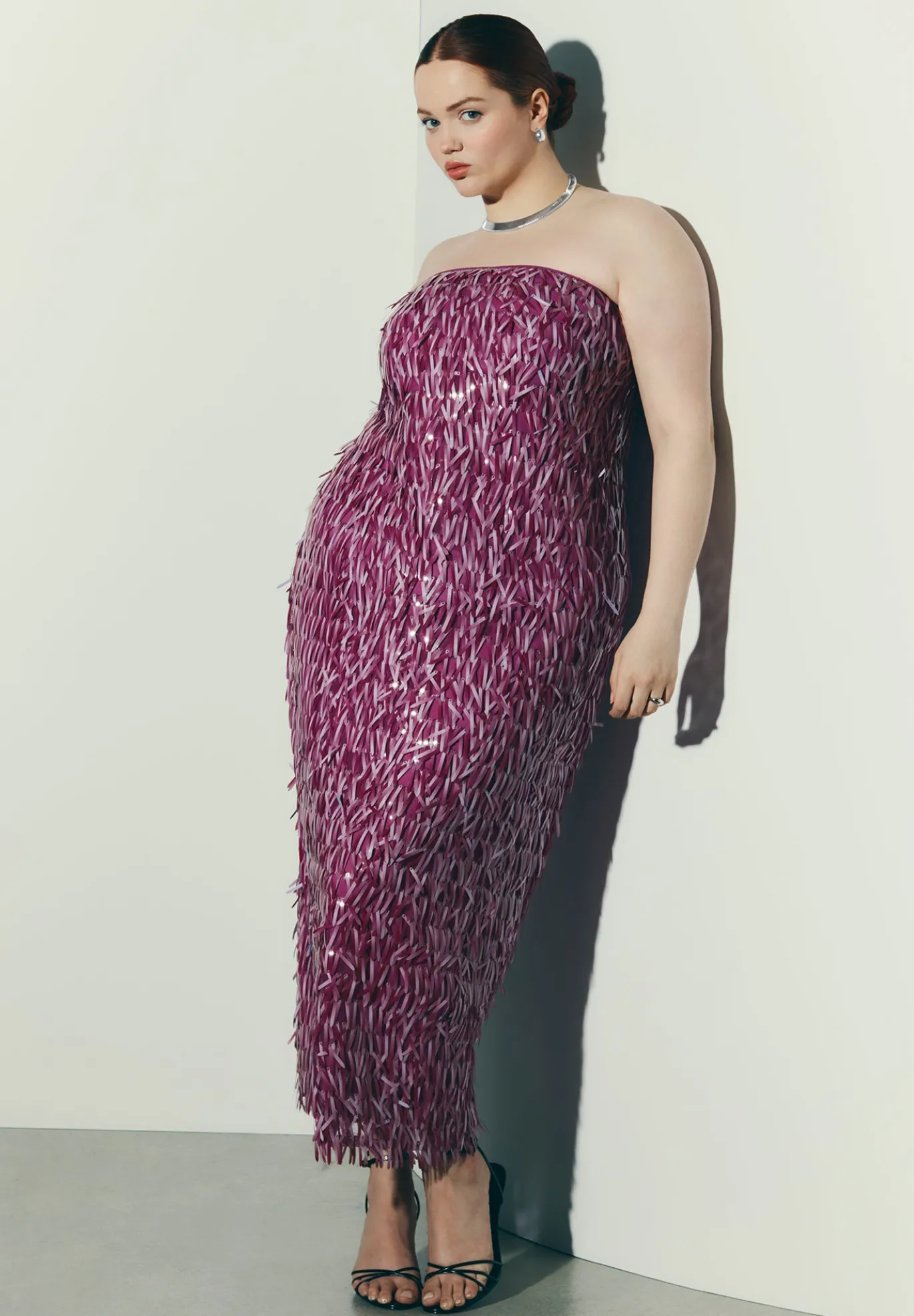 Strapless Paillette Dress