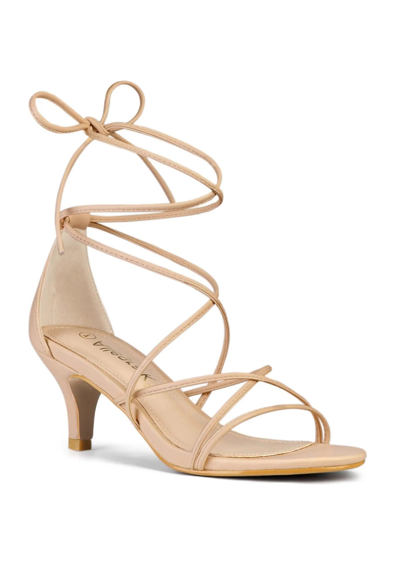 Strappy Kitten Heel Lace Up Sandals