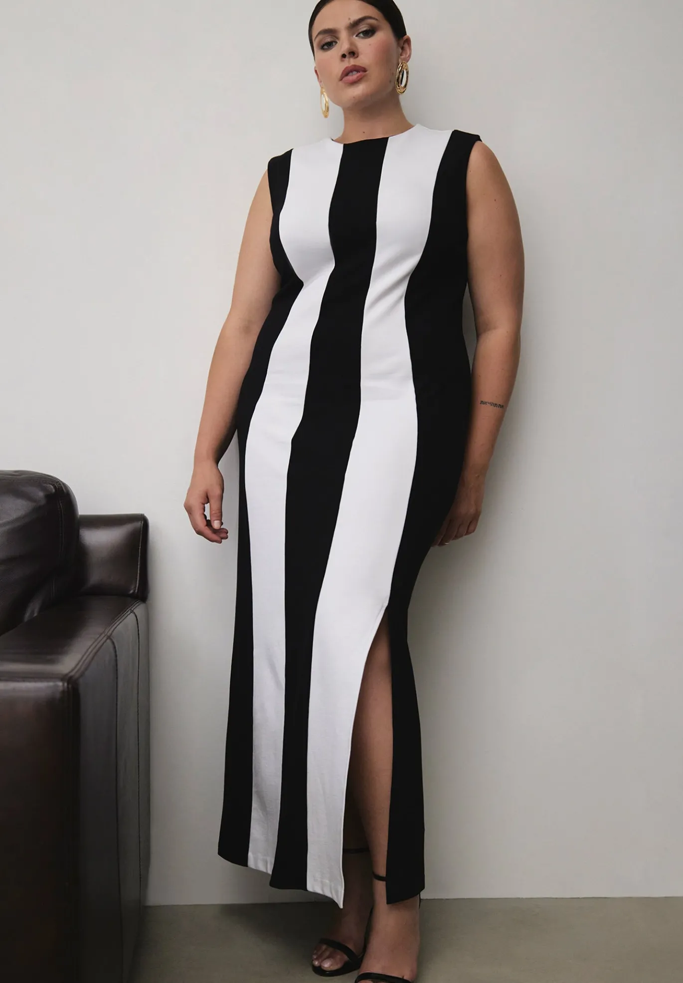 Striped Knit Maxi Dress