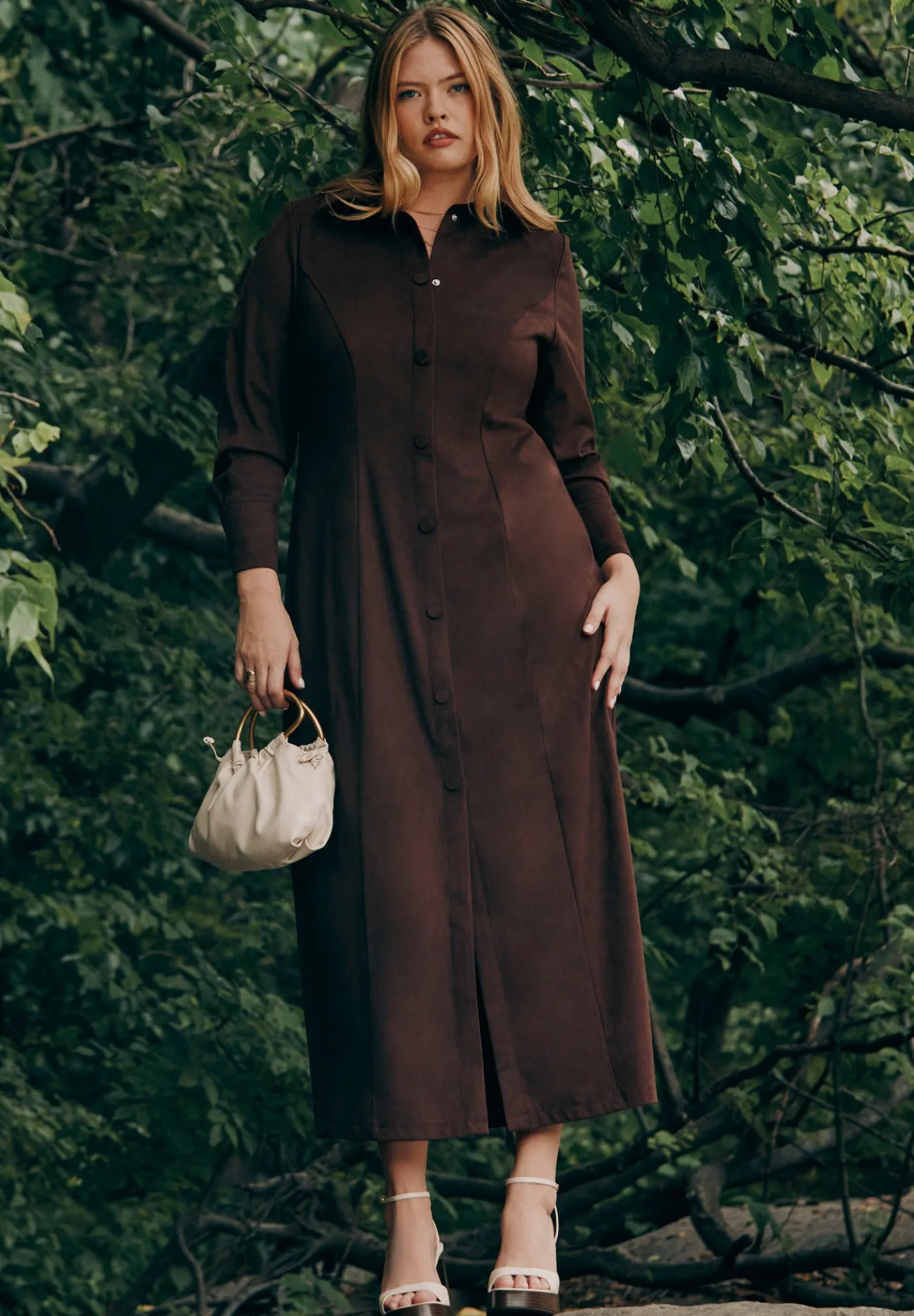 Suede Shirt Dress