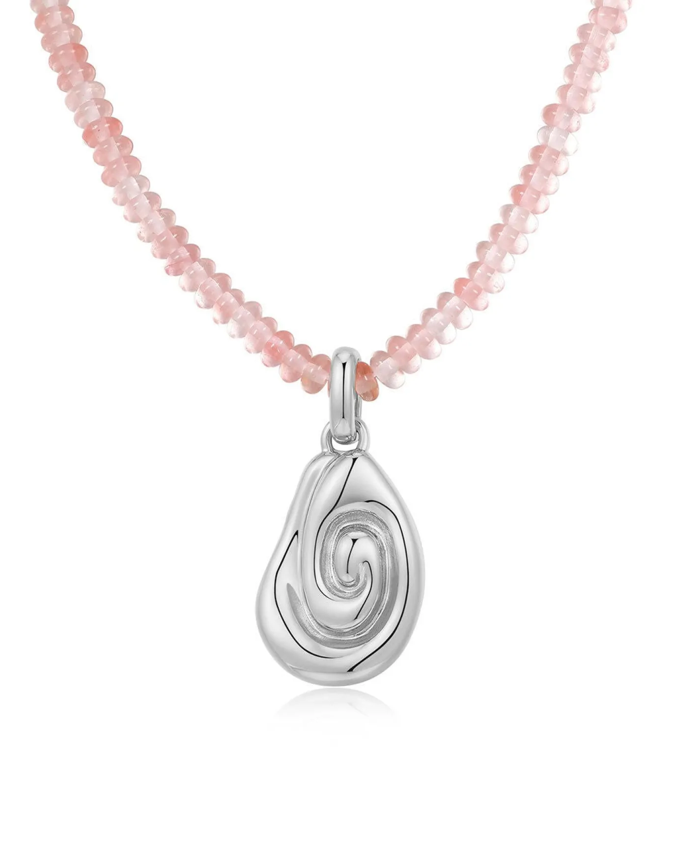 The Coquille Beaded Necklace- Silver