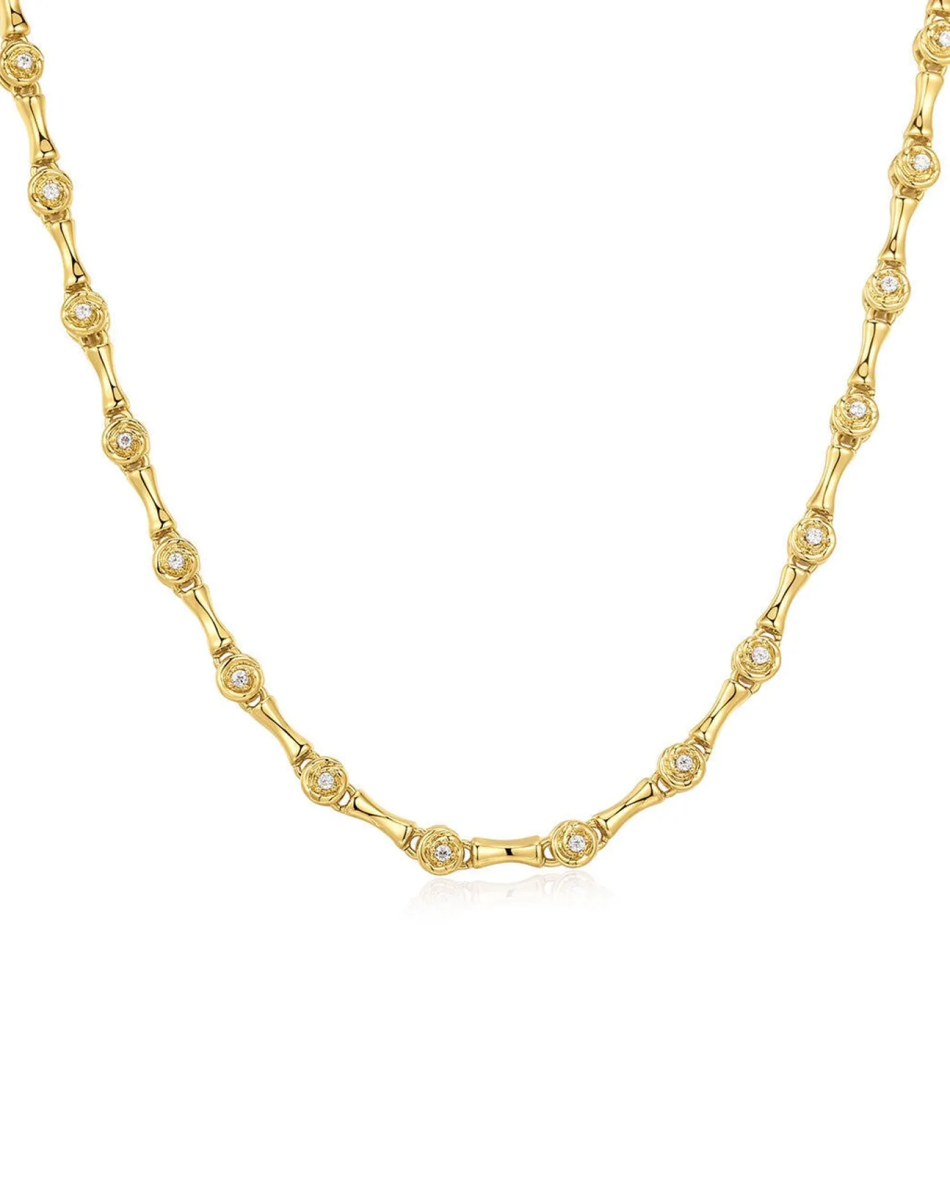 The Coquille Tennis Necklace- Gold
