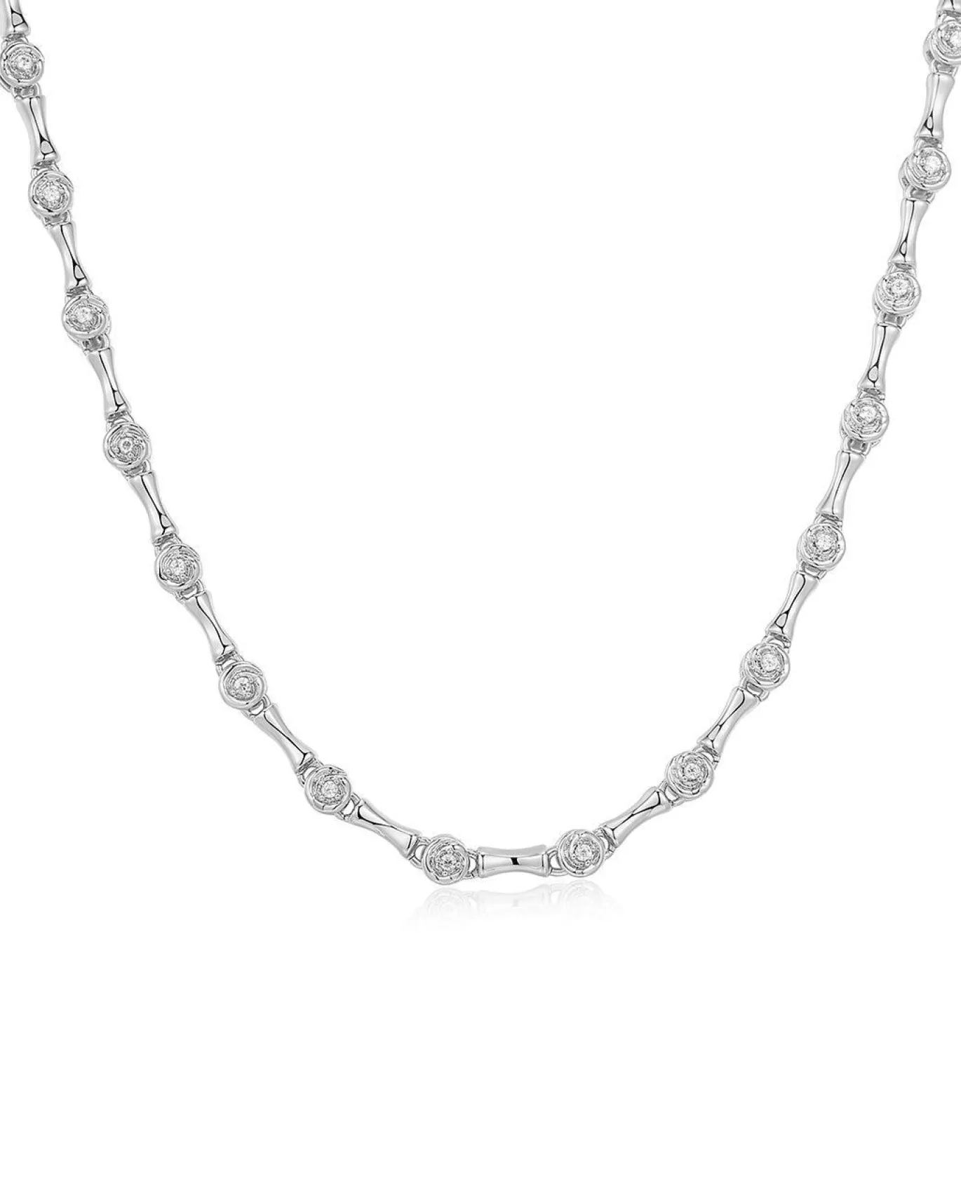 The Coquille Tennis Necklace- Silver