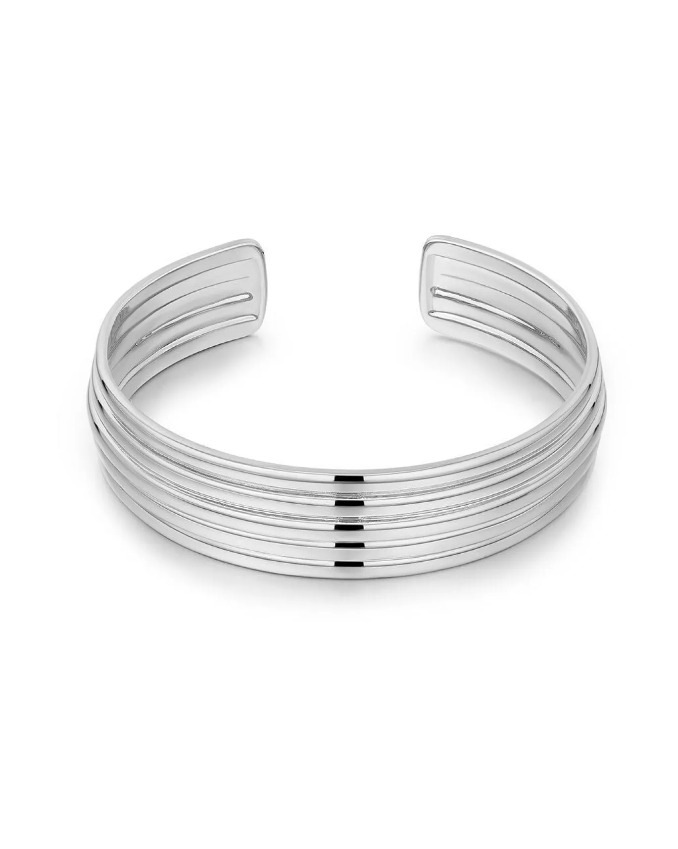 The Ridged Positano Cuff- Silver