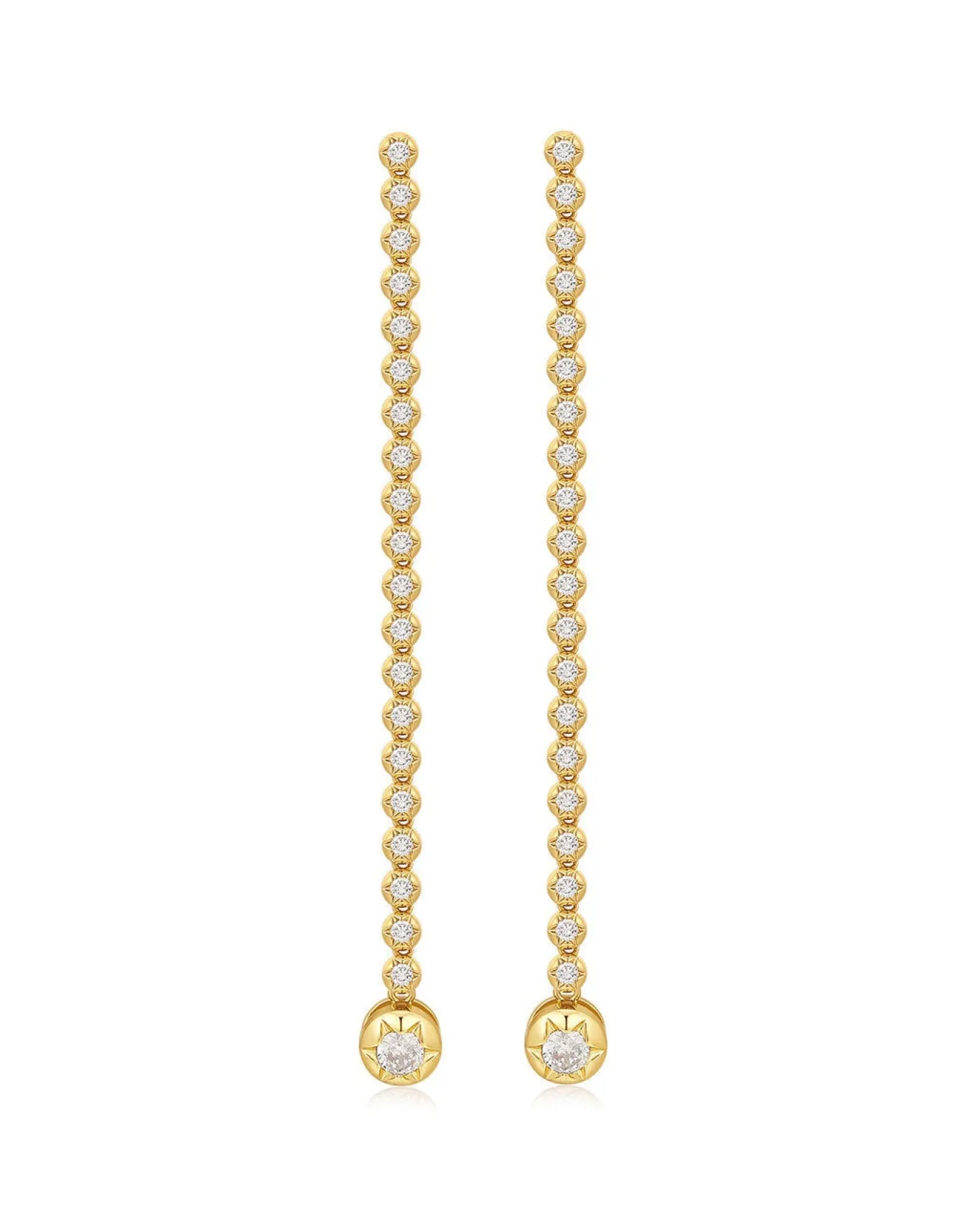 The Rose Bud Tennis Drop Studs- Gold