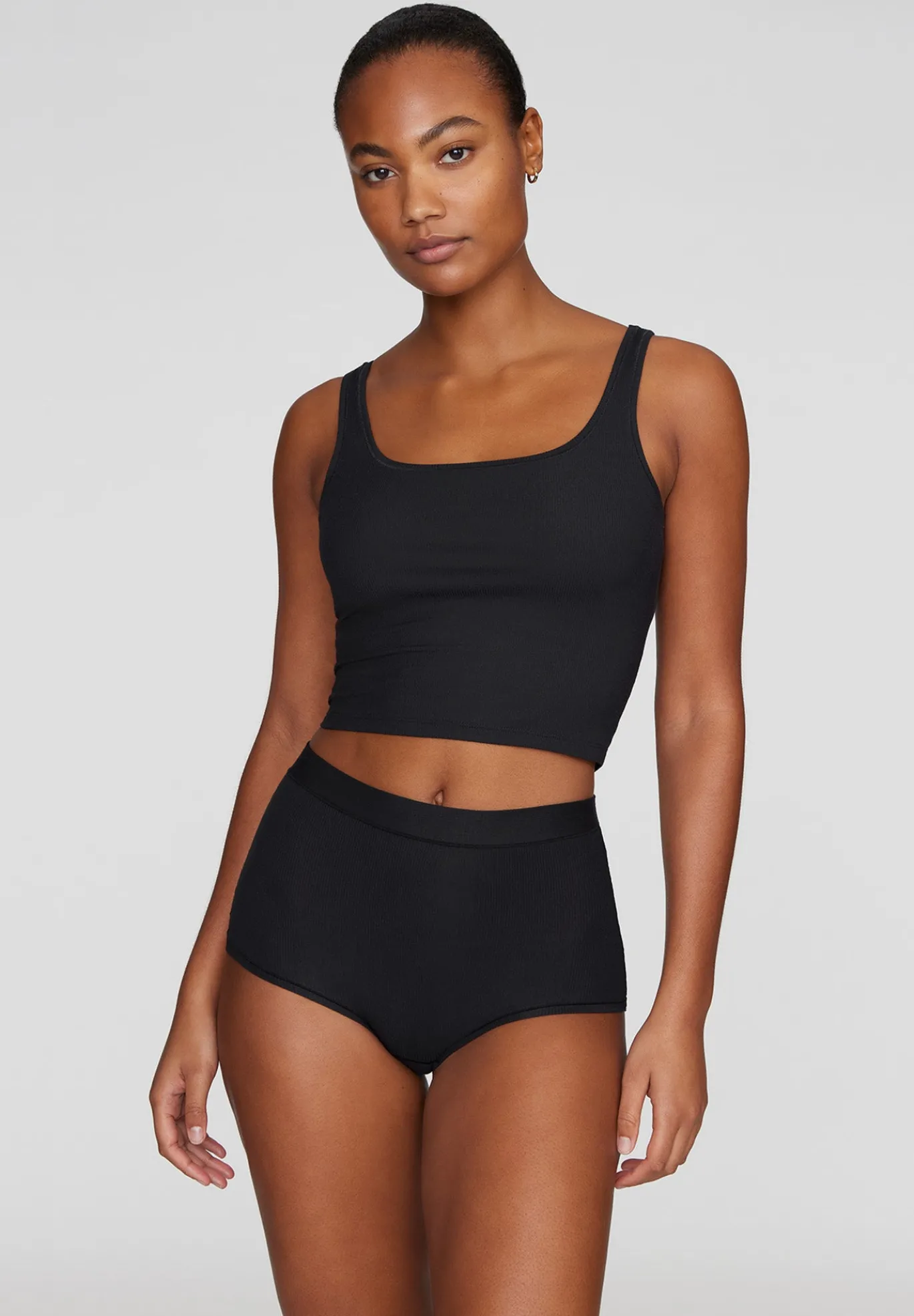 The Square Neck Tank - Modal Silk Rib