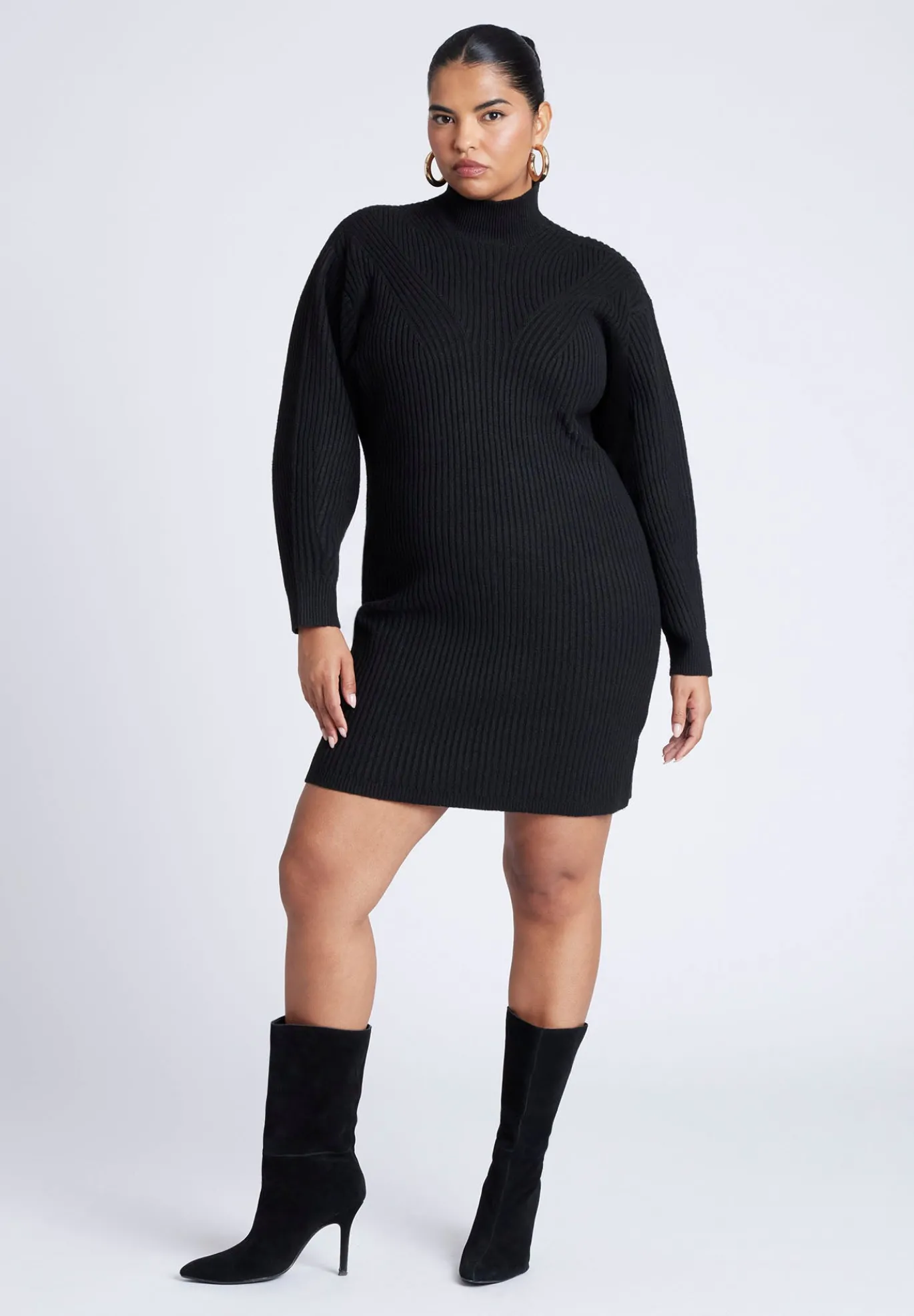 Turtleneck Mini Sweater Dress