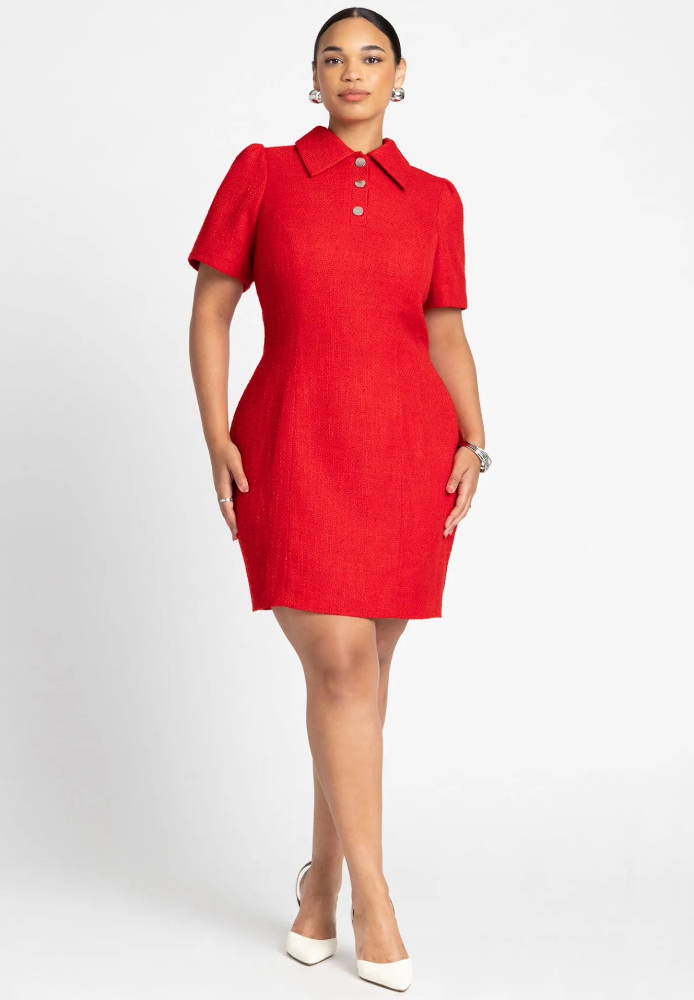 Tweed Mini Shirt Dress