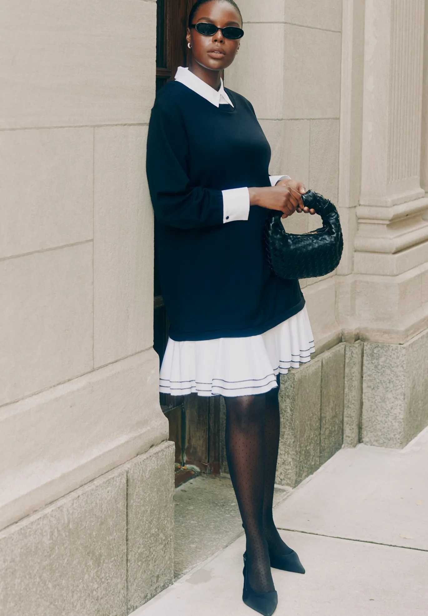 Twofer Mini Shirt Dress