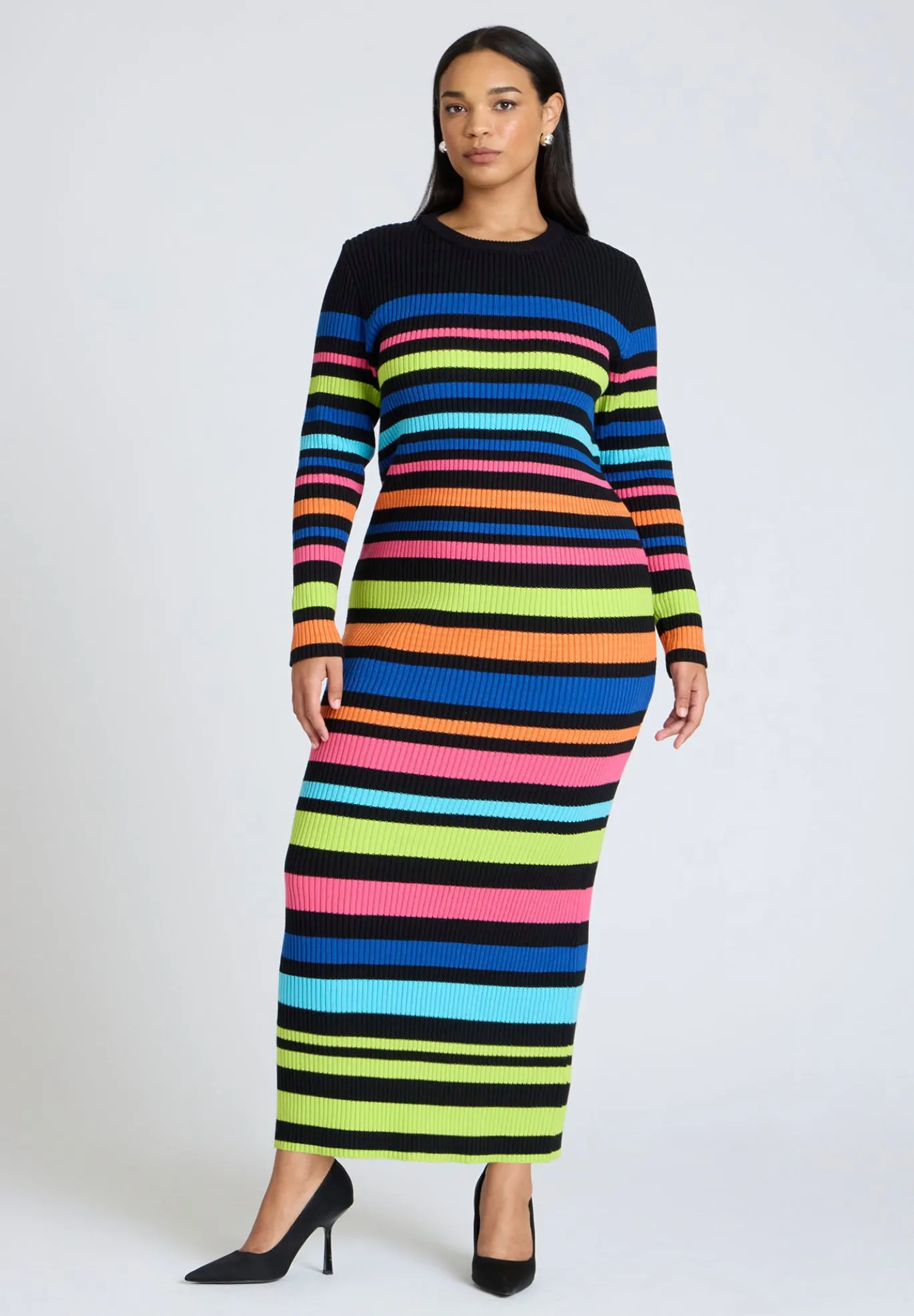 Variegated Stripe Maxi Dress