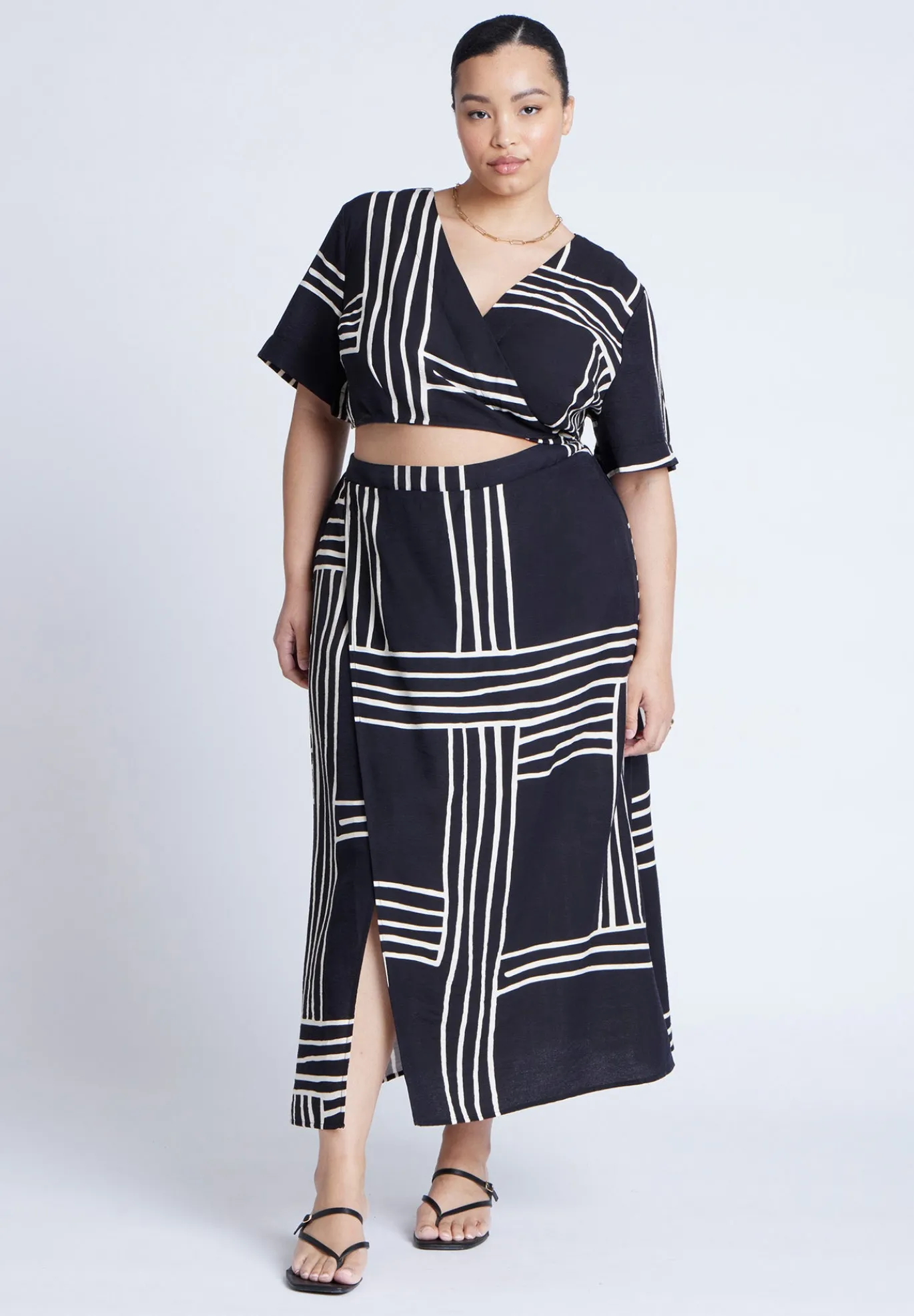 Wrapover Printed Skirt